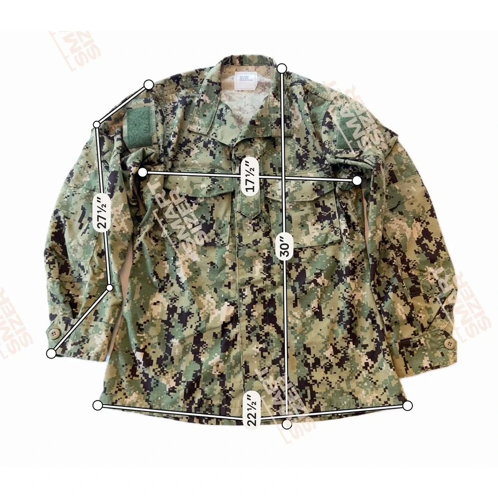 U.S. Navy Blouse Mens Small Working Uniform Type III NWU Seals Military Camo
